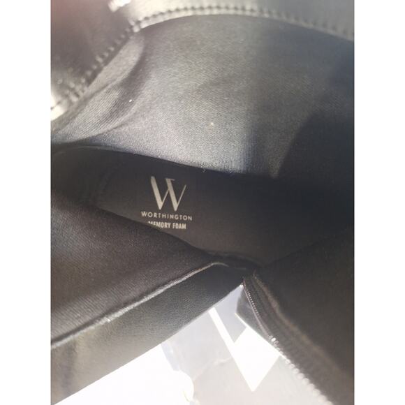 Worthington Brontë Black Suede Heeled Ankle Boots 11M Memory Foam- NIB - Picture 7 of 9